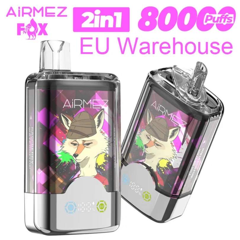Airmez 80000 Puffs 80K Fox 2 in 1 Dual{4}}Maitsega ühekordselt kasutatav vappe