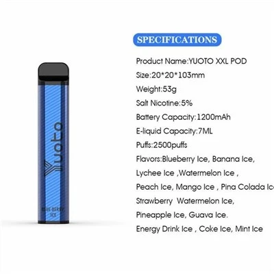 Yuoto xxl 2500 puffs ühekordselt
